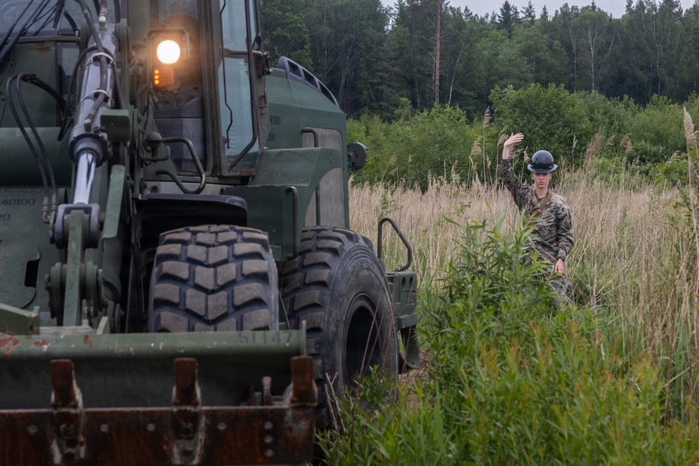 U.S. Marines repair roads in the Baltics