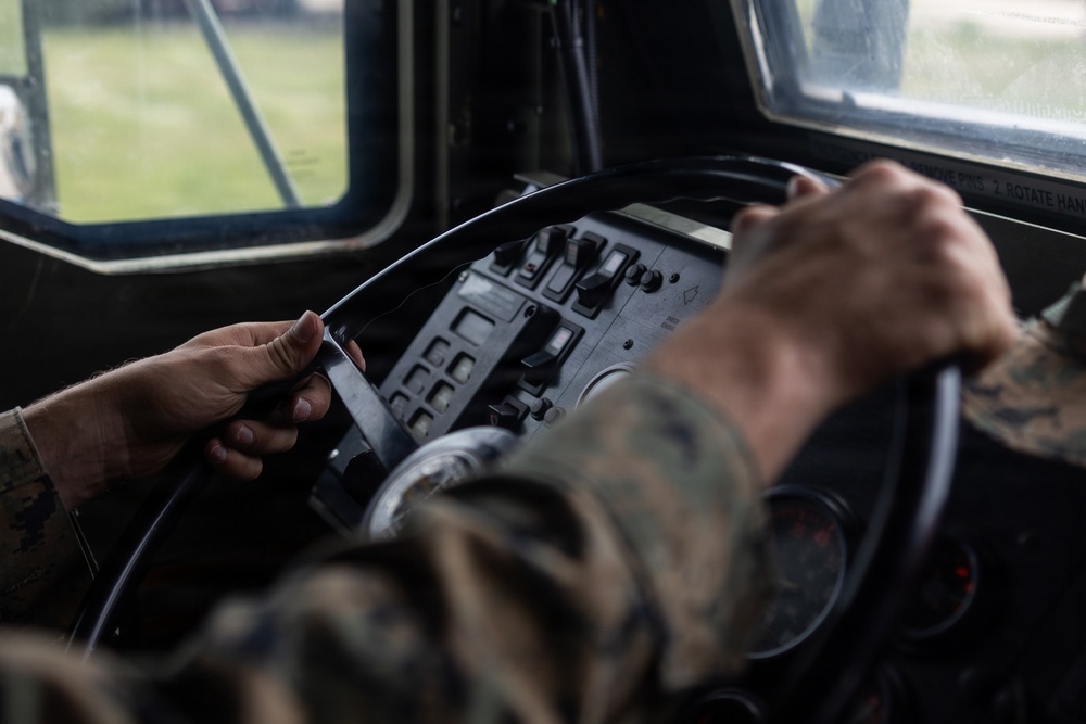 U.S. Marines conduct convoy training in the Baltics