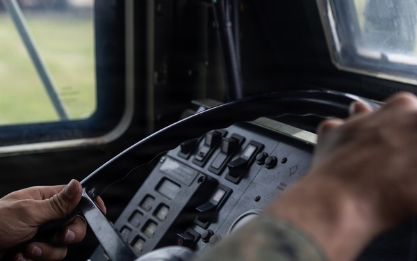U.S. Marines conduct convoy training in the Baltics