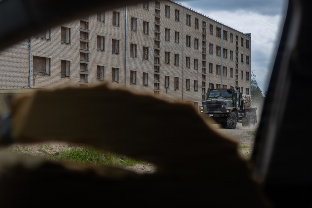 U.S. Marines conduct convoy training in the Baltics