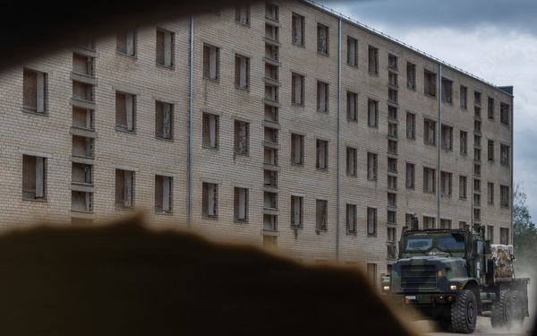 U.S. Marines conduct convoy training in the Baltics