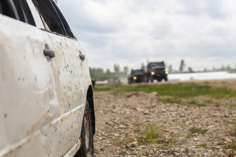 U.S. Marines conduct convoy training in the Baltics