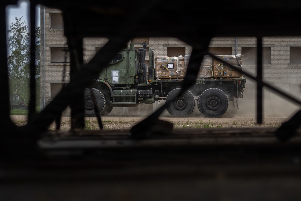 U.S. Marines conduct convoy training in the Baltics