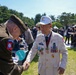 Korean War veteran receives greetings during memorial ceremony