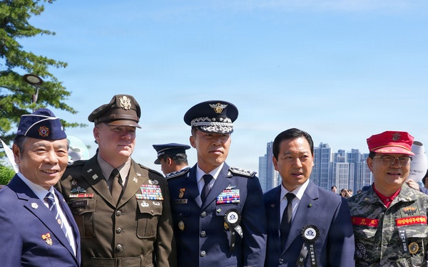 Community leaders gather during Republic of Korea Memorial Day