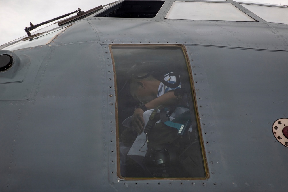 JMSDF Cadets Tour VMGR-152 KC-130J Aircraft at MCAS Iwakuni
