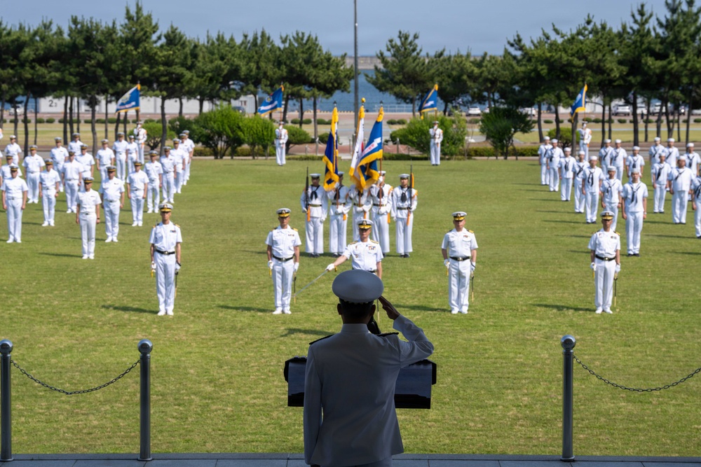 The Republic of Korea Fleet Celebrates the Inauguration of Vice Admiral Kwak Kwang-Seop as the Commander of the Republic of Korea Fleet on Busan Naval Base, South Korea