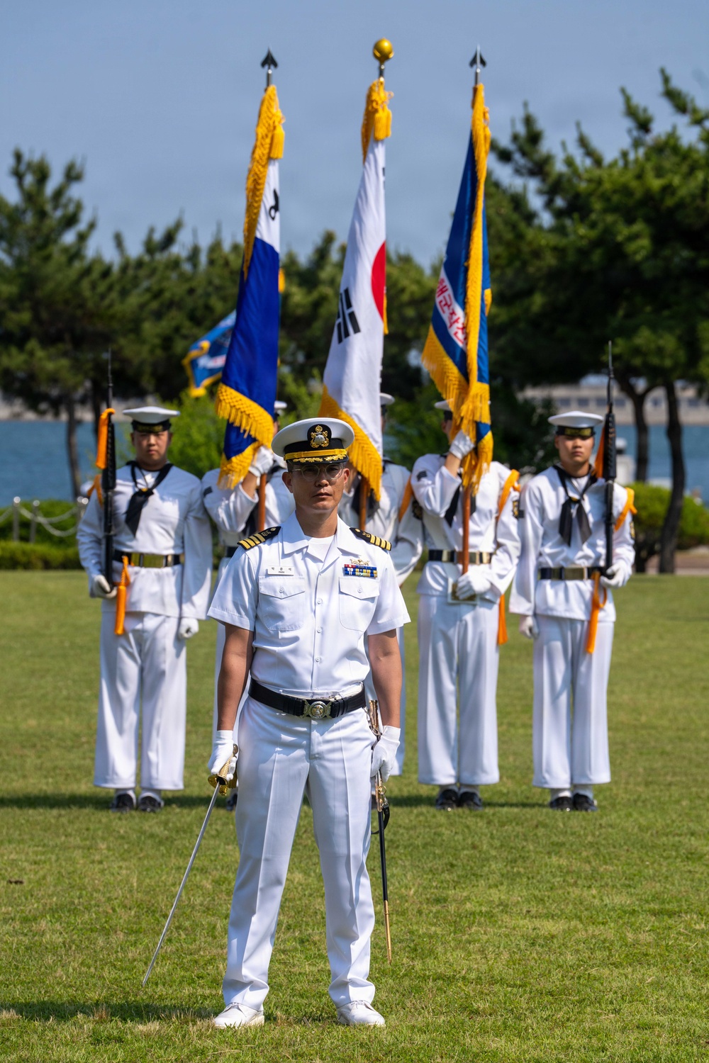 The Republic of Korea Fleet Celebrates the Inauguration of Vice Admiral Kwak, Kwang-Seop as the Commander of the Republic of Korea Fleet on Busan Naval Base, South Korea