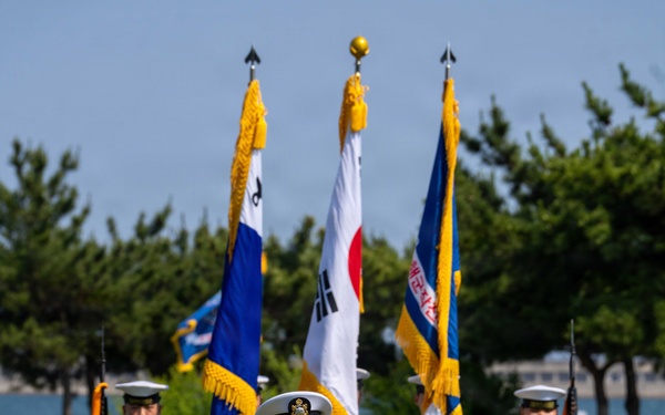 The Republic of Korea Fleet Celebrates the Inauguration of Vice Admiral Kwak, Kwang-Seop as the Commander of the Republic of Korea Fleet on Busan Naval Base, South Korea