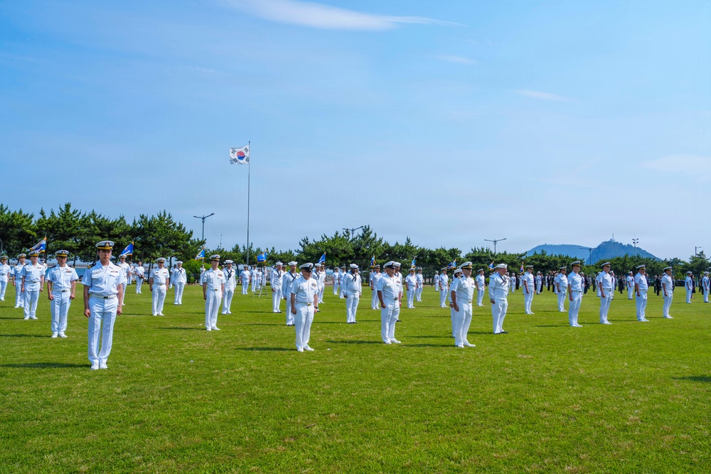 The Republic of Korea Fleet Celebrates the Inauguration of Vice Admiral Kwak, Kwang-Seop as the Commander of the Republic of Korea Fleet on Busan Naval Base, South Korea
