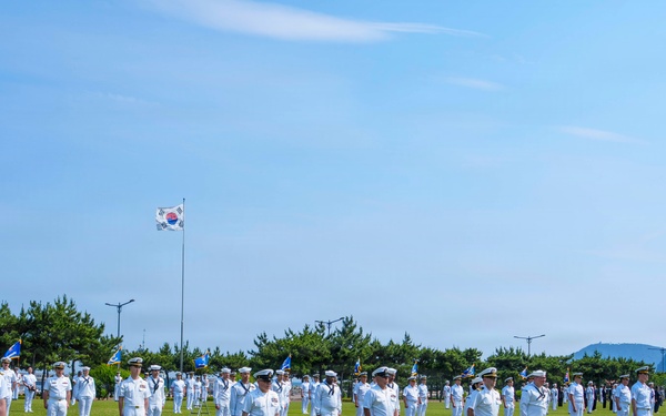The Republic of Korea Fleet Celebrates the Inauguration of Vice Admiral Kwak, Kwang-Seop as the Commander of the Republic of Korea Fleet on Busan Naval Base, South Korea