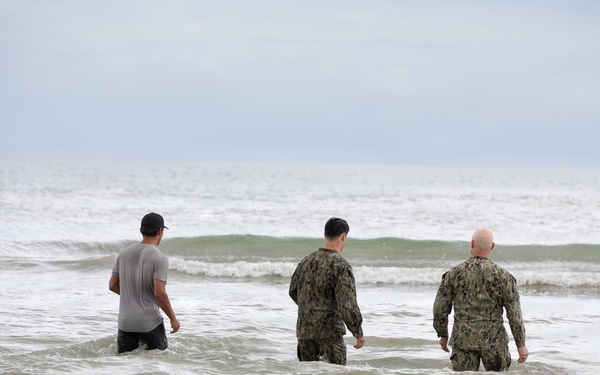 D-Day 82: U.S. Navy Adm. Frank M. Bradley visits Omaha Beach