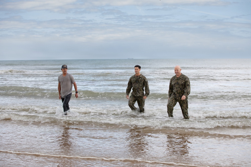 D-Day 82: U.S. Navy Adm. Frank M. Bradley visits Omaha Beach