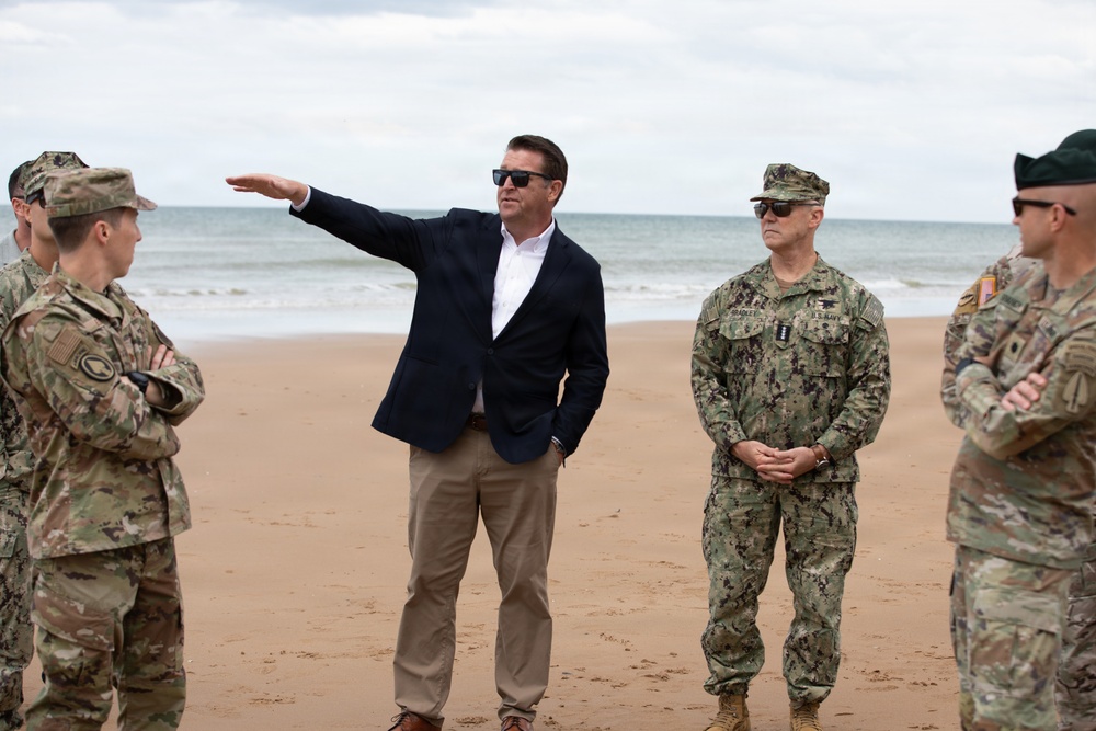 D-Day 82: U.S. Navy Adm. Frank M. Bradley visits Omaha Beach