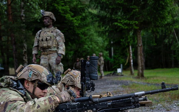 Precision under pressure, Apache Troop Soldiers put steel on target during M240B qualification.