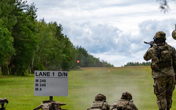 Precision under pressure, Apache Troop Soldiers put steel on target during M240B qualification.