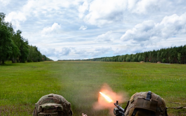 Precision under pressure, Apache Troop Soldiers put steel on target during M240B qualification.