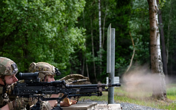 Precision under pressure, Apache Troop Soldiers put steel on target during M240B qualification.