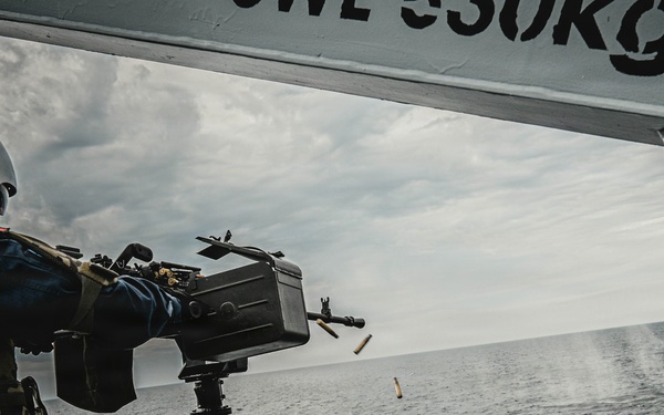 Standing NATO Mine Countermeasure Group 1 Train With Onboard Ship Weapons