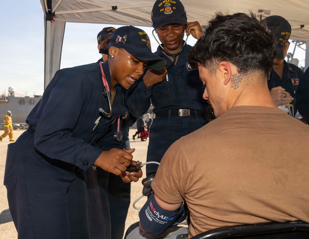 USS Bulkeley (DDG 84) conducts a shipboard firefighting drill in Naval Station Rota, Spain, June 10, 2026