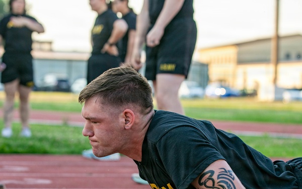 HHC, 207th Military Intelligence Brigade (Theater) conducts historical Army Physical Fitness Test (APFT) during Army Heritage Month