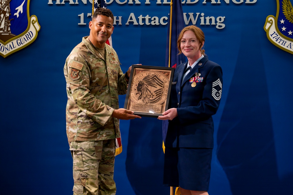 Addison Presents Plaque to Carroll