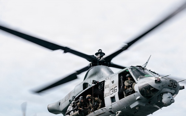 11th MEU Marines, Sailors Conduct Hoist Training Aboard USS Portland