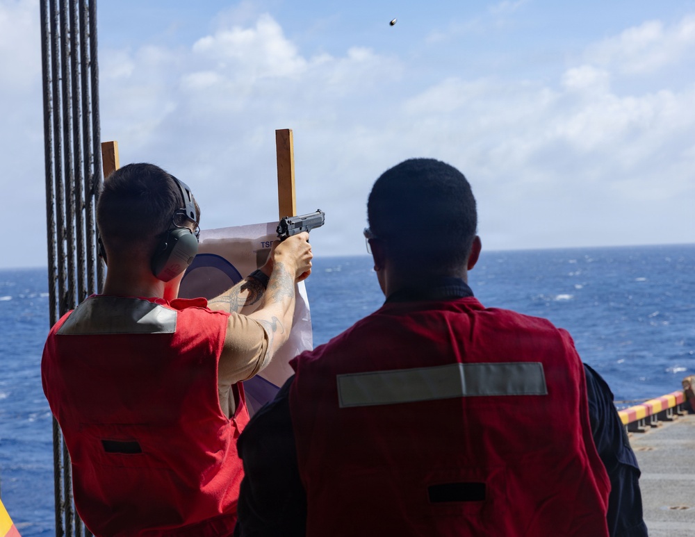 Iwo Jima Sailor shoots M9 pistol