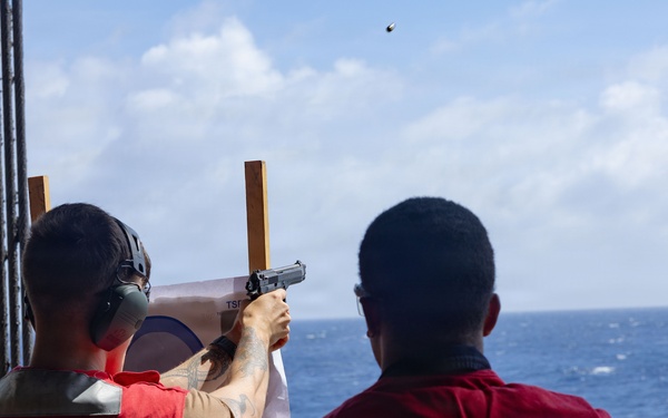 Iwo Jima Sailor shoots M9 pistol