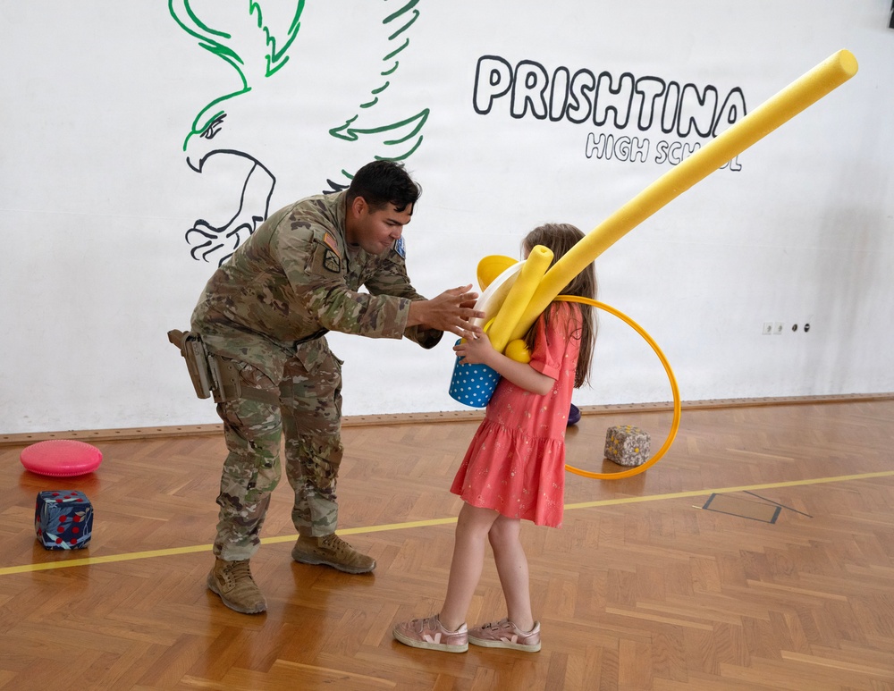 KFOR RC-E Soldiers participate in end-of-school field day at Prishtina High School