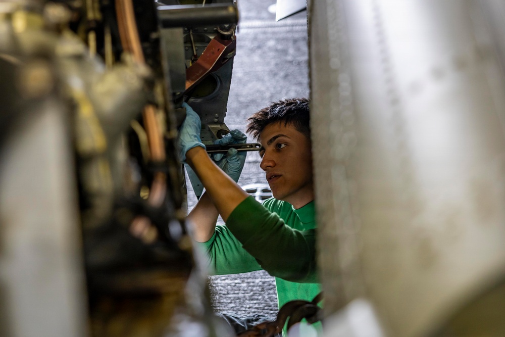 USS Iwo Jima Sailors Perform MH-60S Seahawk Inspections