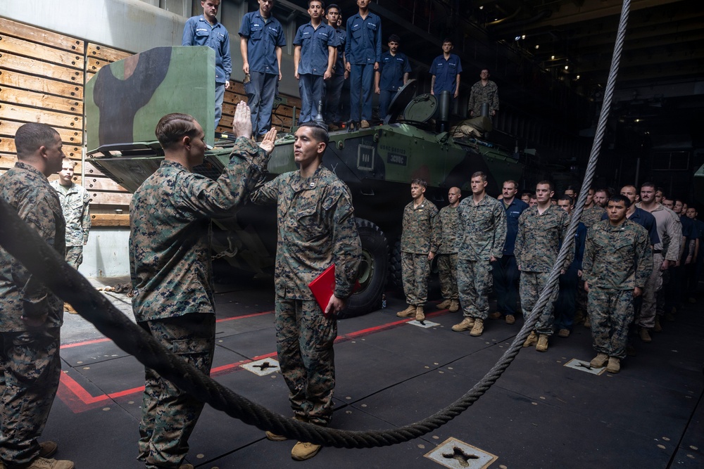 USS Comstock Conducts Promotions