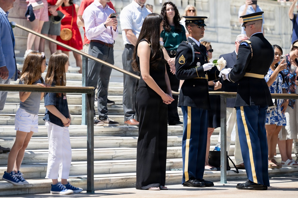 Commander of the Guard U.S. Army Capt. Sean Paul Stolarski Conducts His Last Walk as a Tomb Sentinel