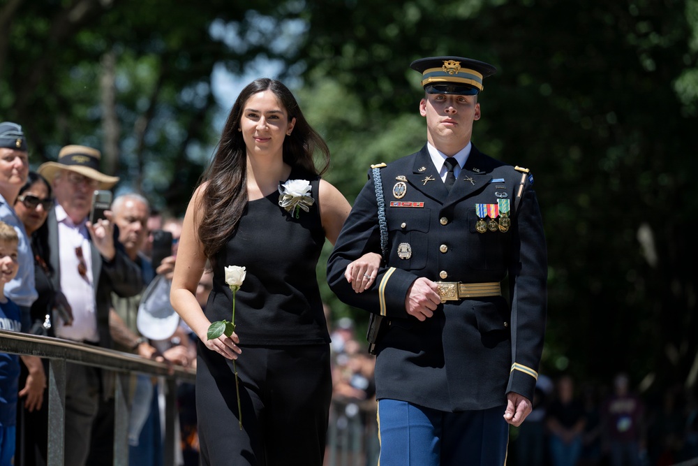 Commander of the Guard U.S. Army Capt. Sean Paul Stolarski Conducts His Last Walk as a Tomb Sentinel
