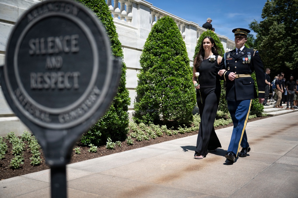 Commander of the Guard U.S. Army Capt. Sean Paul Stolarski Conducts His Last Walk as a Tomb Sentinel