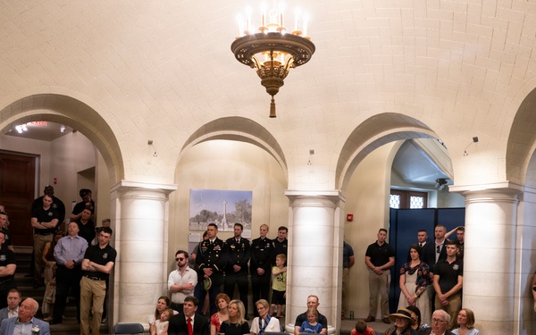 Commander of the Guard U.S. Army Capt. Sean Paul Stolarski Conducts His Last Walk as a Tomb Sentinel
