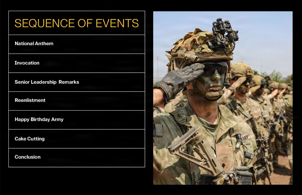 251st Army Birthday Cake-Cutting and Reenlistment Ceremony Program