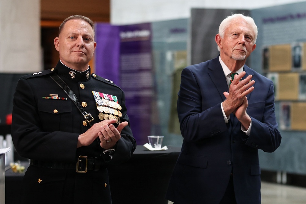 Marine Barracks Washington Hosts Michigan Representative at a Sunset Parade