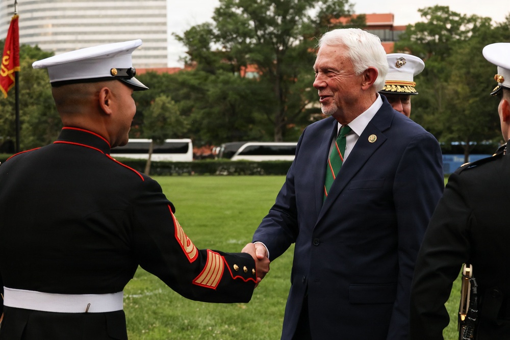 Marine Barracks Washington Hosts Michigan Representative at a Sunset Parade
