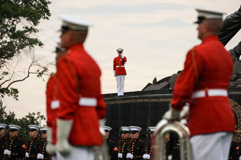 Marine Barracks Washington Hosts Michigan Representative at a Sunset Parade
