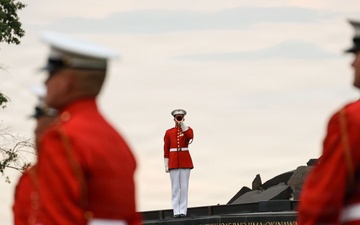 Marine Barracks Washington Hosts Michigan Representative at a Sunset Parade