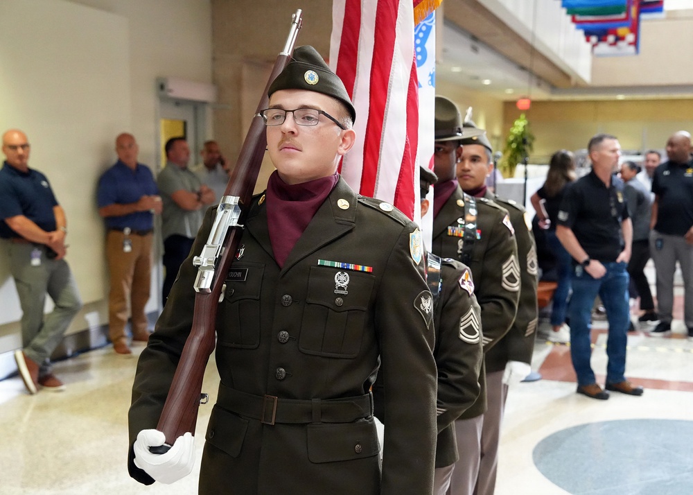 NAMRU San Antonio, PHC-West Soldiers present Colors at USAA Army Birthday Celebration
