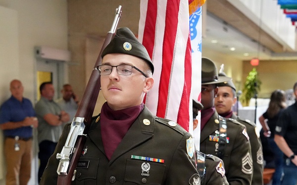 NAMRU San Antonio, PHC-West Soldiers present Colors at USAA Army Birthday Celebration