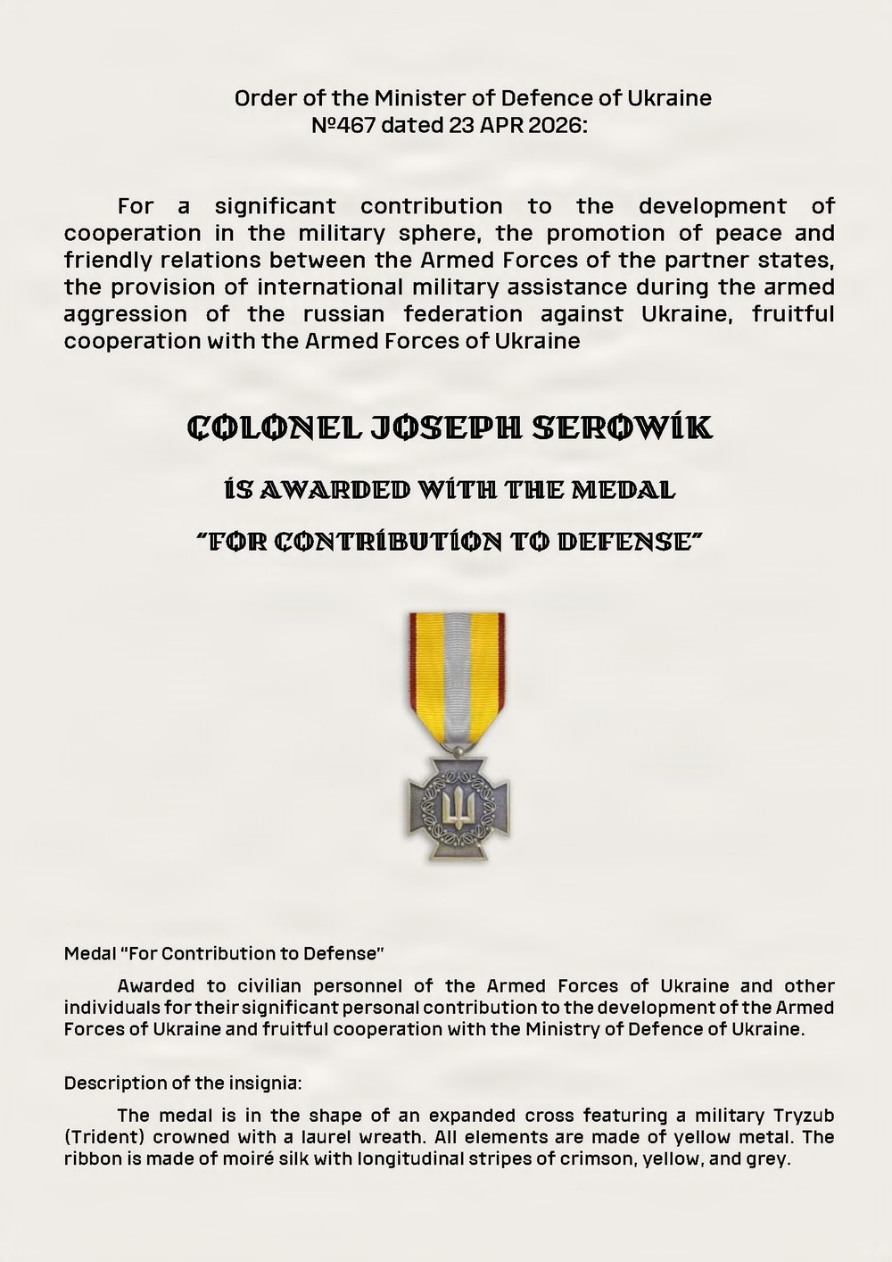 DVIDS - News - CAC Officer Receives Ukrainian Medal