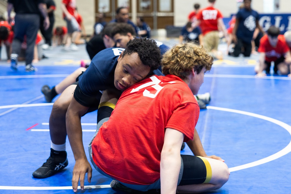 Marine Corps Sports Leadership Academy wrestling clinic