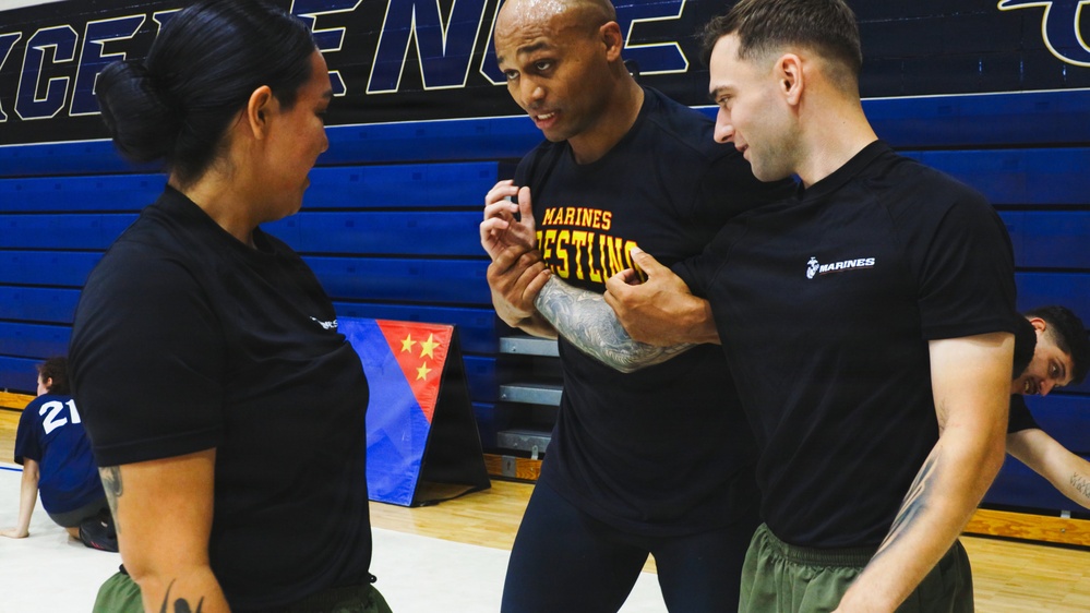 Marine Corps Sports Leadership Academy wrestling clinic