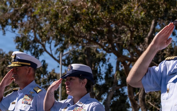 Reserve Pacific Area conducts Change of Watch ceremony at Coast Guard Island