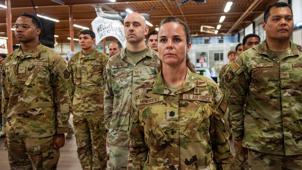 60th AES change of command ceremony