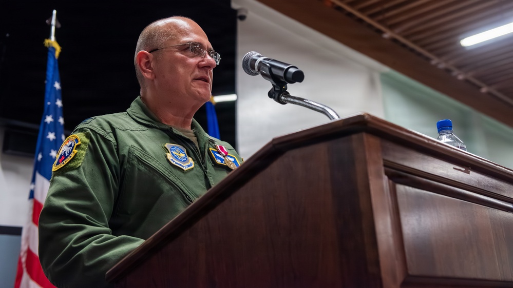 60th AES change of command ceremony