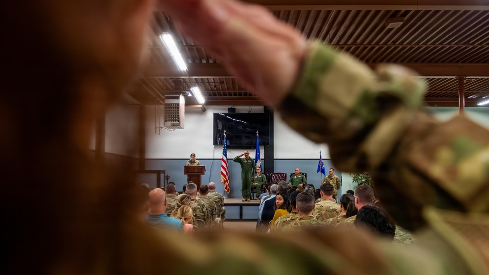 60th AES change of command ceremony